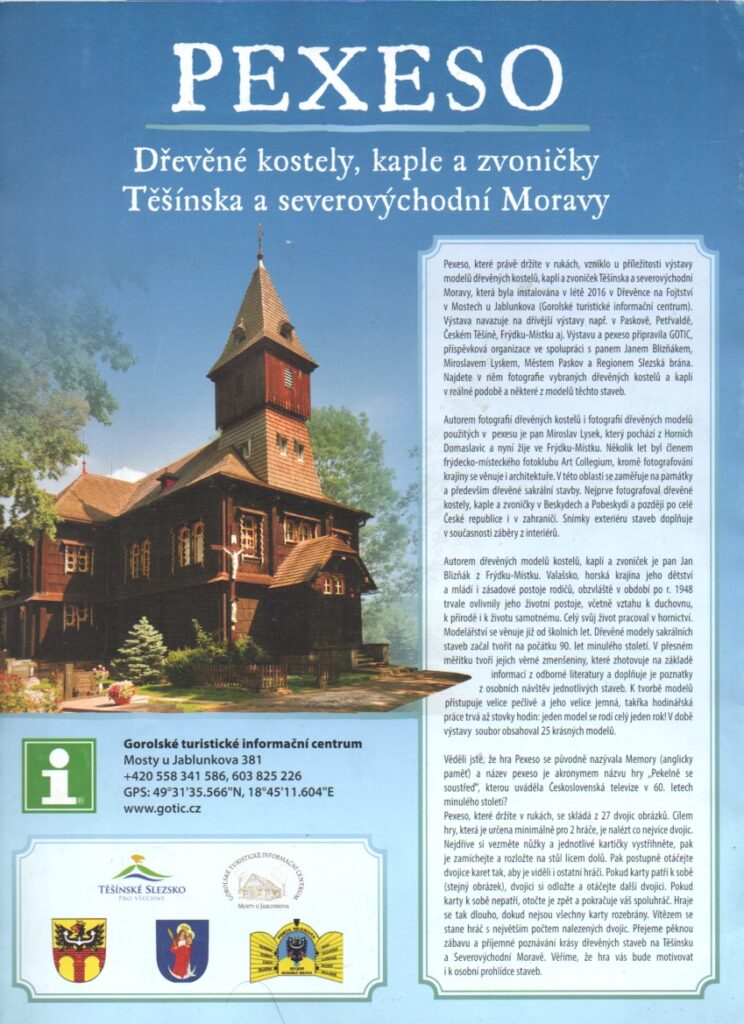 Pexeso - Dřevěné kostely, kaple a zvoničky Těšínska a severovýchodní Moravy