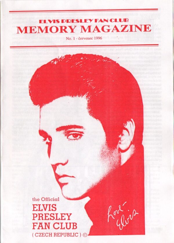 Elvis Presley Fan Club MEMORY MAGAZINE, No. 1, 1996